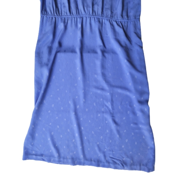 Vintage 80's Raoul Blue Drape Front Puffed Short Sleeve Mid-length Dress ♥️ - Picture 4 of 14